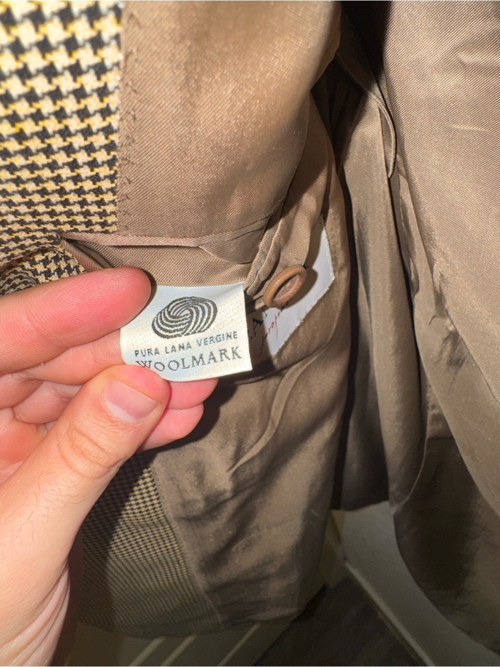Canali Tan and Brown Houndstooth Sport Coat - Picture 7 of 13